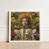 Prince Carlisle - Gay English Royalty Art Print / Canvas Framed Portrait Man Ornate Floral-patterned Attire Surrounded Vibrant, Itty-bitty