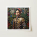 Prince Chakri - Gaysian Thai Royalty Art Print / Canvas Framed Portrait Man Ornate Gold-embroidered Traditional Jacket, Baroque Gay