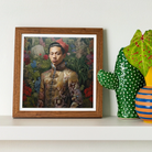 Prince Chakri - Gaysian Thai Royalty Art Print, Framed Portrait Painting Traditional Asian Formal Attire Floral