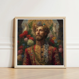 Framed Portrait Man Ornate Red Gold Embroidered Attire Prince Fyodor, Itty-bitty Pretty Committee, Baroque Gay Princes