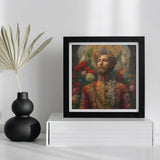 Prince Fyodor - Russian Gay Royalty Art Print / Canvas Black-framed Portrait Bearded Man Ornate Red Gold Attire Prince Fyodor, Itty-bitty