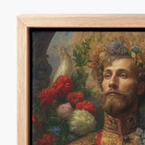 Framed Canvas Print Classical Portrait Man Curly Hair Prince Fyodor, Itty-bitty Pretty Committee, Baroque Gay Princes