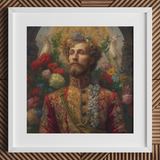 Prince Fyodor - Russian Gay Royalty Art Print / Canvas Gold Ornate Floral Crown Red White Flowers Set Prince Fyodor, Itty-bitty Pretty