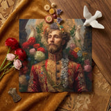 Prince Fyodor - Russian Gay Royalty Art Print / Canvas Square Man Ornate Red Gold Embroidered, Itty-bitty Pretty Committee, Baroque Princes