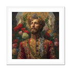 Prince Fyodor Russian Gay Royalty Art Print, Regal Figure Ornate Red Gold Embroidered Uniform Floral