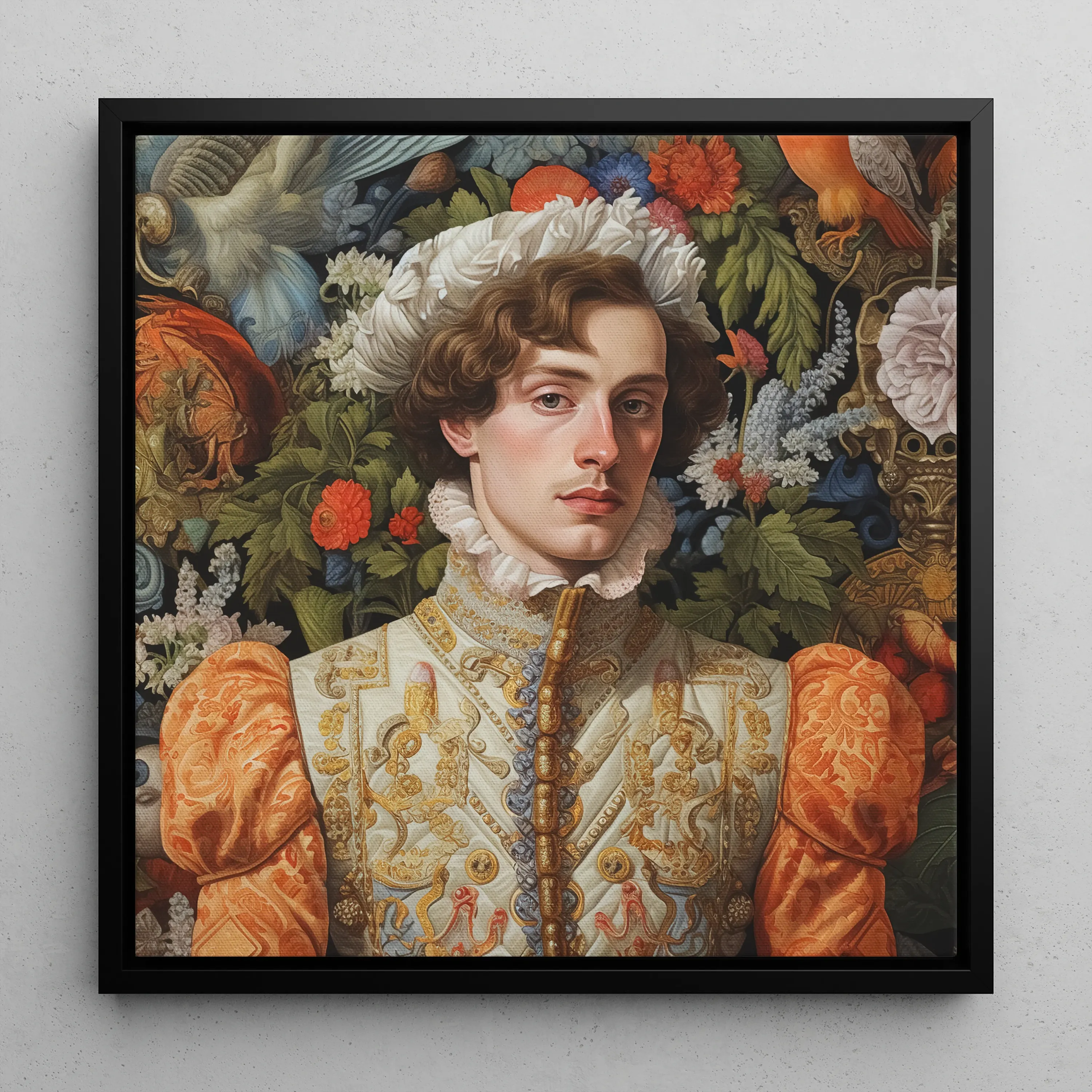 Prince Hugo - Gay German Royalty Renaissance Queerart Canvas - 16’x16’ - Posters Prints & Visual Artwork - Aesthetic Art