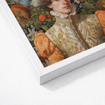 Framed Portrait Man Ornate Cream-colored Historical Attire Gold Prince Hugo, Itty-bitty Pretty Committee, Baroque Gay Princes