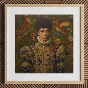 Prince Ignacio - Gay Spanish Royalty Art Print / Canvas, 12x12’’ / 31x31cm / Natural Frame / Matboard, Posters Prints & Visual Artwork,