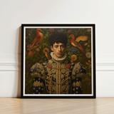 Framed Portrait Man Ornate Dark Blue Gold Embroidered Prince Ignacio, Itty-bitty Pretty Committee, Baroque Gay Princes