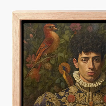 Framed Portrait Man Ornate Gold-embroidered Attire White Ruffled Prince Ignacio, Itty-bitty Pretty Committee, Baroque Gay Princes