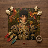 Prince Ignacio - Gay Spanish Royalty Art Print / Canvas Square-framed Portrait Man Ornate Dark Blue Gold Embroidered Prince Ignacio,