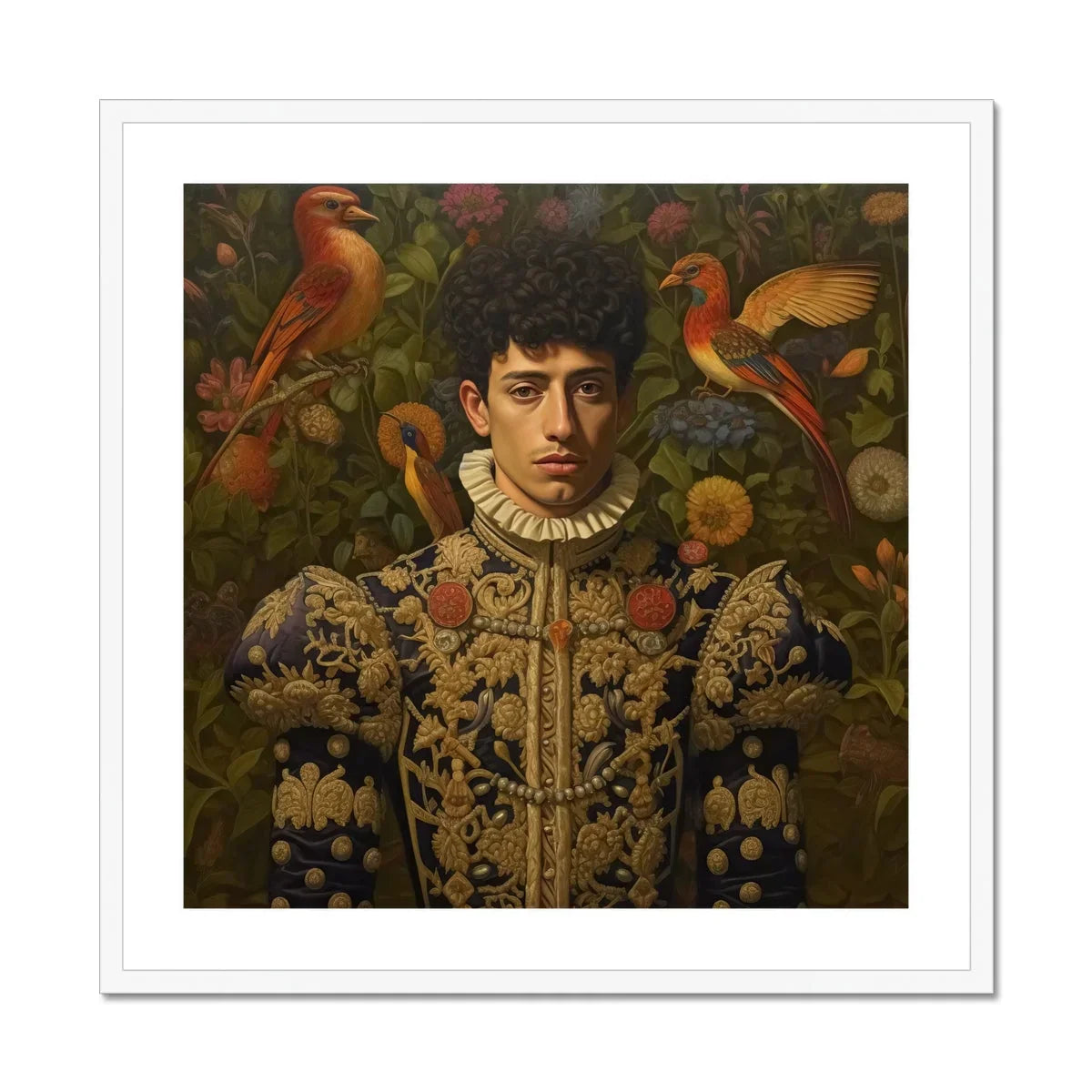 Prince Ignacio - Gay Spanish Royalty Art Print, Portrait Ornate Embroidered Renaissance-style Jacket Ruffled Collar