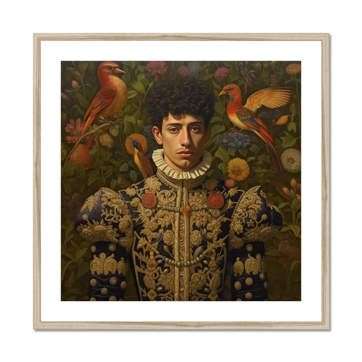 Prince Ignacio Gay Spanish Royalty Art Print, Portrait Ornate Renaissance Style Doublet Embroidered Patterns White Ruffled