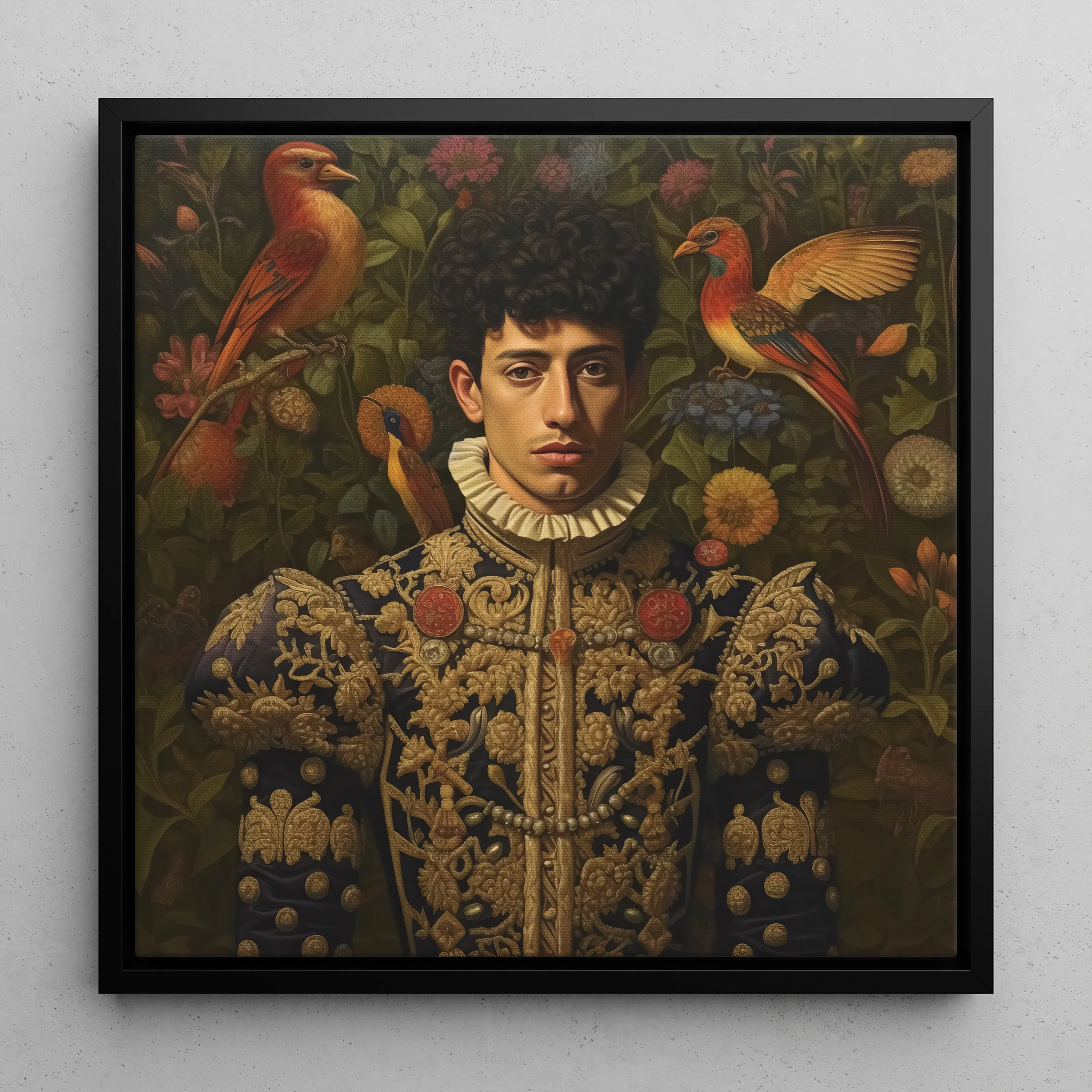 Prince Ignacio - Gay Spanish Royalty Queerart Framed Canvas - 16’x16’ - Posters Prints & Visual Artwork - Aesthetic Art