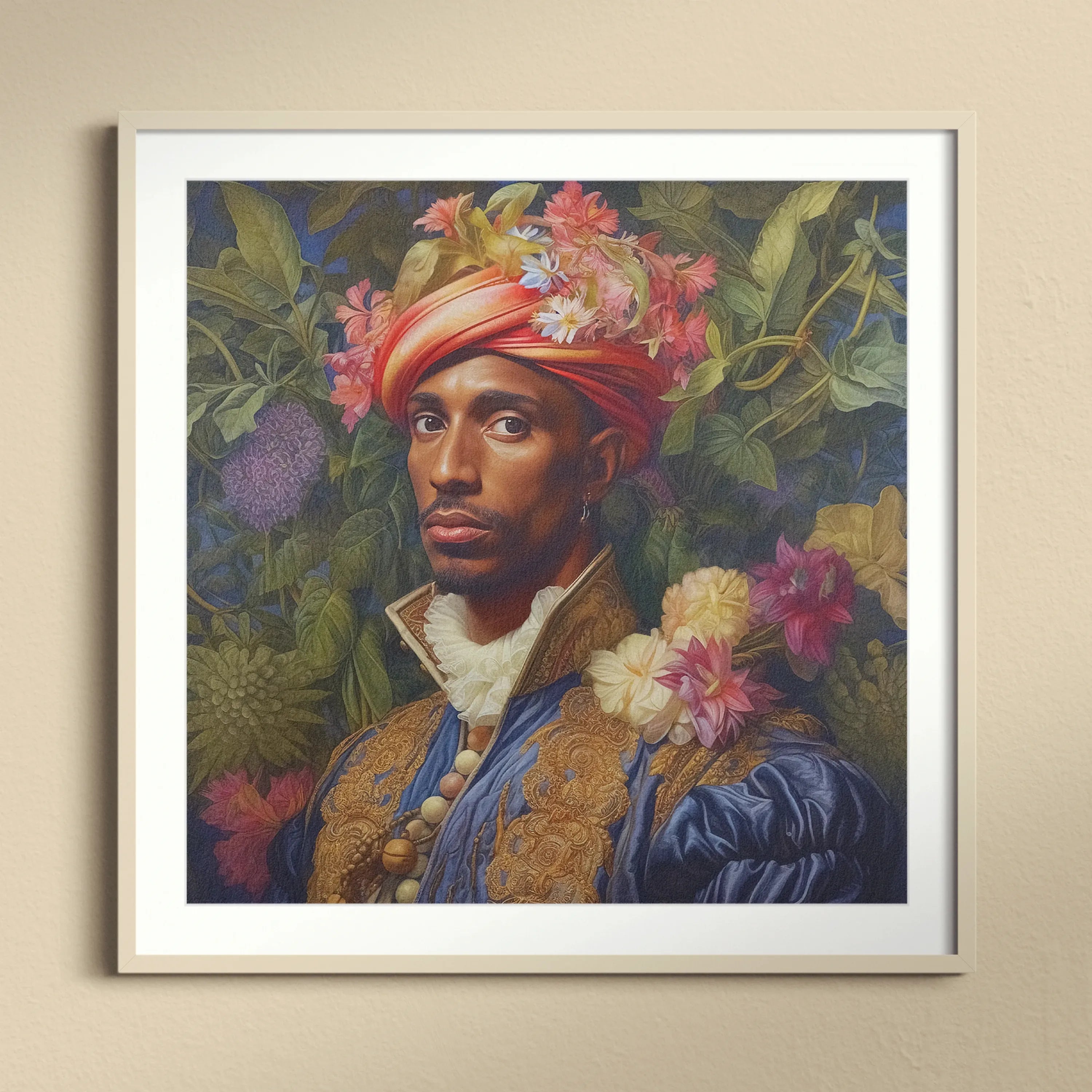 Prince Isaiah - Afroamerican Gay Black Royalty Queerart - 16’x16’ - Posters Prints & Visual Artwork - Aesthetic Art