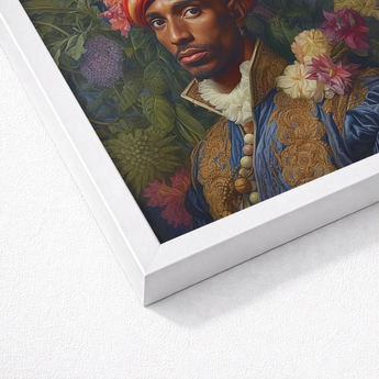 Framed Portrait Man Ornate Blue Gold Attire Surrounded Prince Isaiah, Itty-bitty Pretty Committee, Baroque Gay Princes