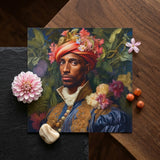 Prince Isaiah - Black Gay Royalty Baroque Art Print / Canvas Vibrant Square Portrait Print Man Ornate Blue Gold Prince Isaiah, Itty-bitty