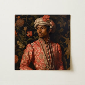 Prince Kaniyan - Tamil Gay Royalty Baroque Art Print / Canvas, 12x12’’ / 31x31cm / Unframed / no Border, Posters Prints & Visual Artwork,