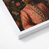 Framed Portrait Man Ornate Coral Gold Patterned Garment Prince Kaniyan, Itty-bitty Pretty Committee, Baroque Gay Princes