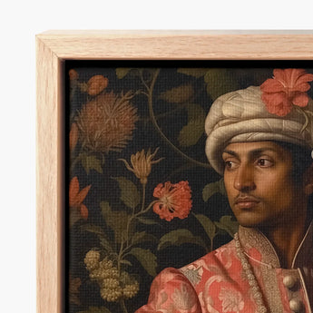 Framed Portrait Man Ornate Attire Rich Red Gold Prince Kaniyan, Itty-bitty Pretty Committee, Baroque Gay Princes