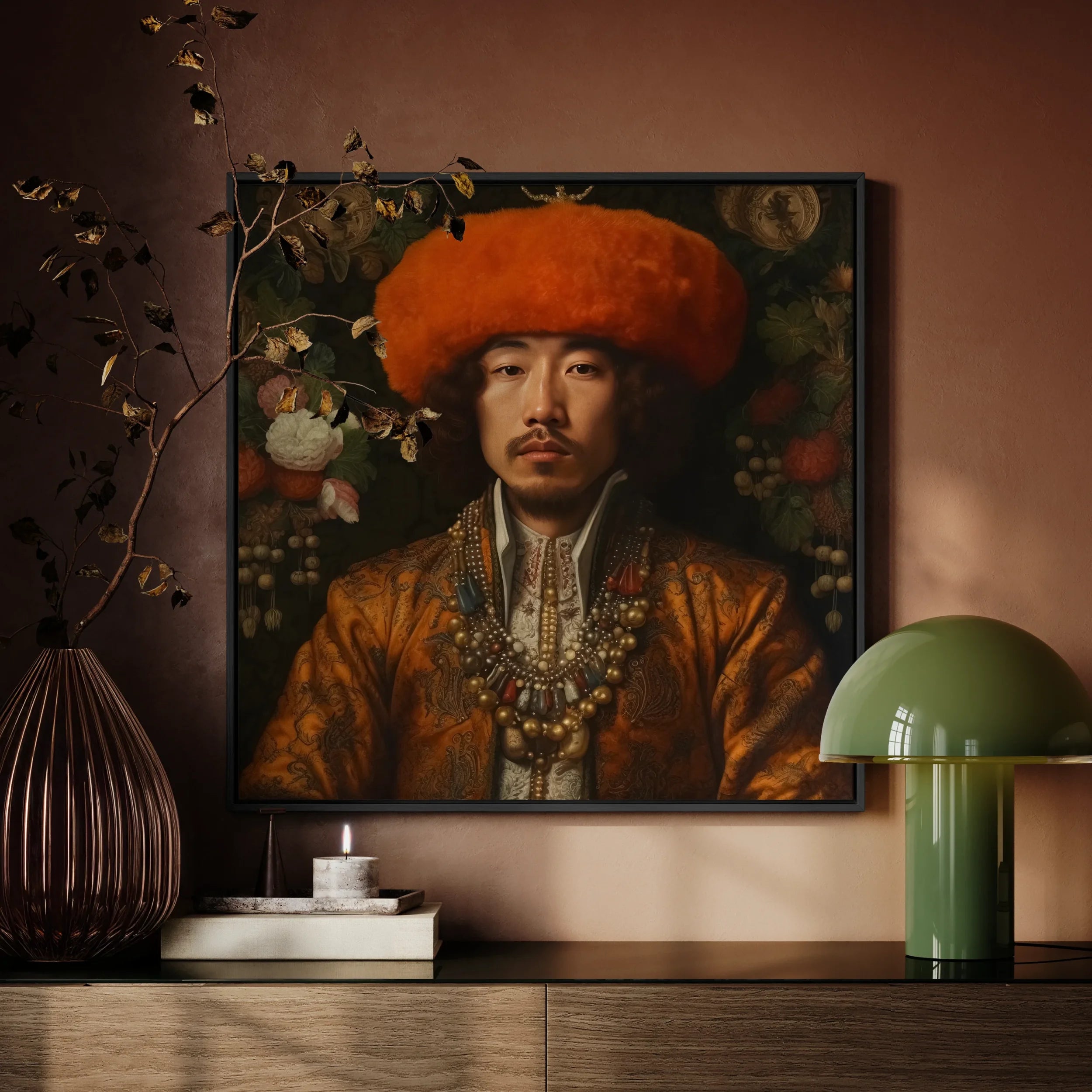 Prince Khaliun - Mongolian Gay Royalty Art Framed Canvas Posters Prints & Visual Artwork