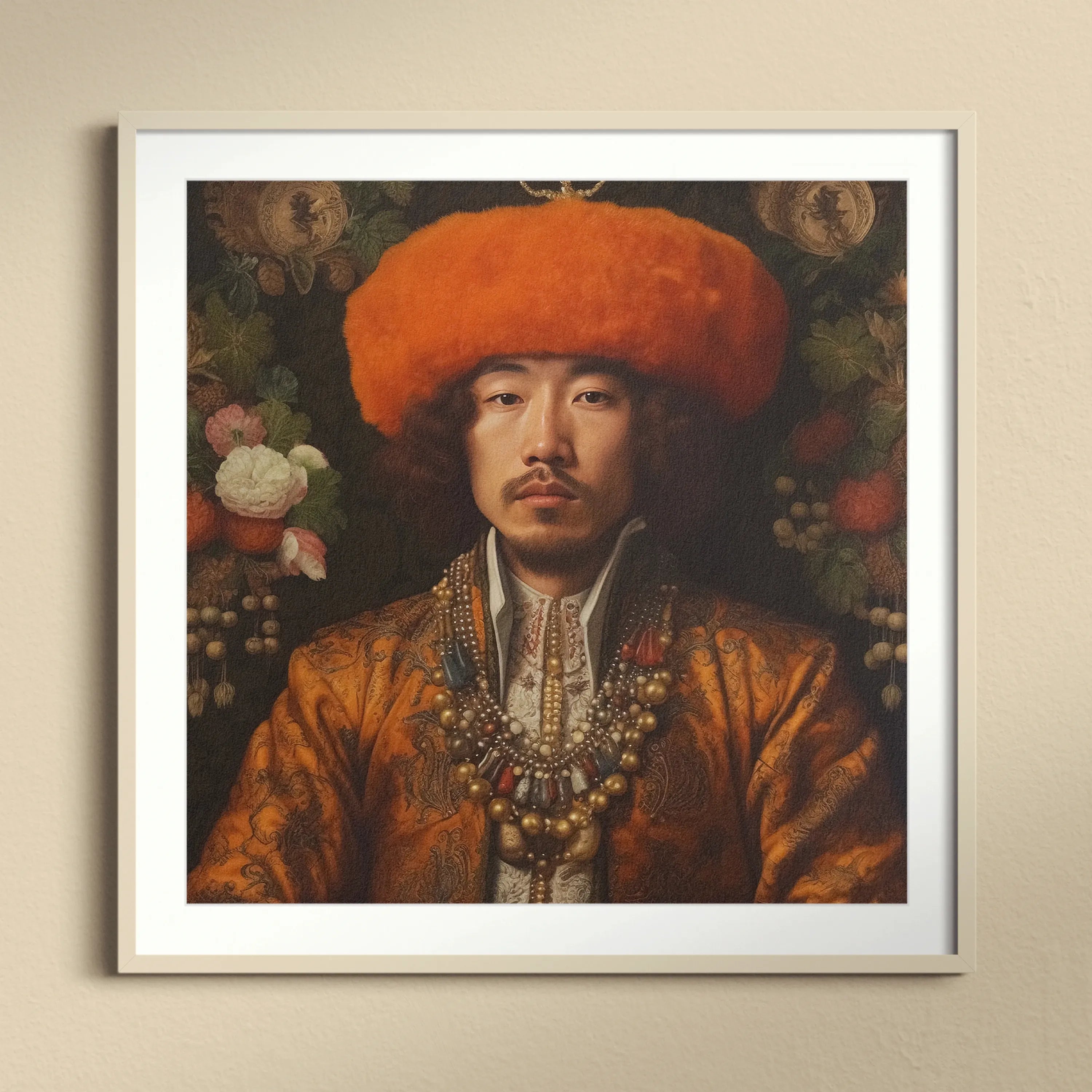 Prince Khaliun - Mongolian Gaysian Royalty Queerart Print - 16’x16’ - Posters Prints & Visual Artwork - Aesthetic Art