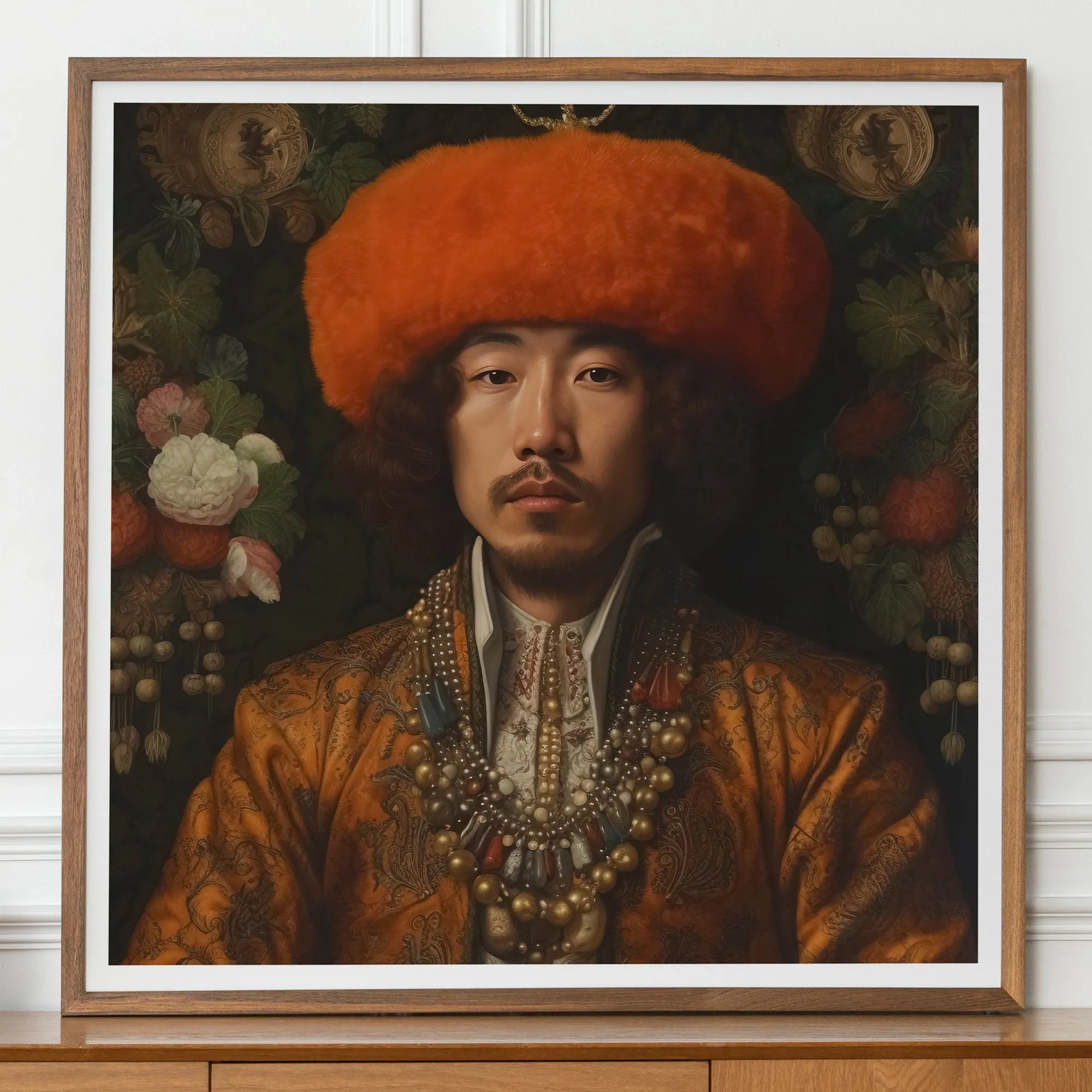 Prince Khaliun - Mongolian Gaysian Royalty Queerart Print - 30’x30’ - Posters Prints & Visual Artwork - Aesthetic Art