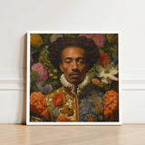Framed Portrait Man Curly Hair Ornate Ruffled Collar Prince Wesley, Itty-bitty Pretty Committee, Baroque Gay Princes