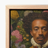 Framed Canvas Print Portrait Man Dark Skin Curly Prince Wesley, Itty-bitty Pretty Committee, Baroque Gay Princes