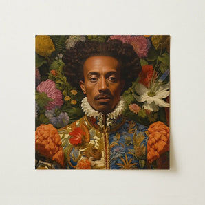 Prince Wesley - Afroamerican Gay Royalty Baroque Art Print / Canvas, Prince Wesley, Itty-bitty Pretty Committee, Baroque Gay Princes