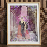 Princess Reah surreal art print, framed, lady in gown.