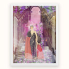 Princess Reah Surreal Sorceress Myth Art Print, Elegant Woman 1920s Style Dress Amid Flowers Ornate Archway
