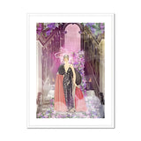 Princess Reah - Surreal Sorceress Myth Art Print, Figure Black Sparkly Gown Dramatic Pink Fabric