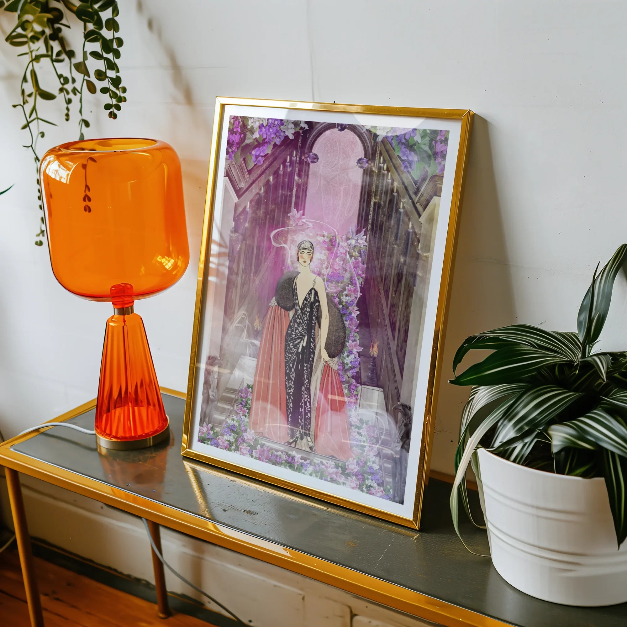 Princess Reah - Surreal Sorceress Myth Art Print, Framed Artwork Mystical Figure Purple Pink Ethereal