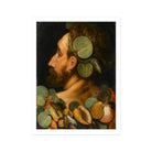 Sea God - Frans Floris Flemish Renaissance Art Print, Profile Portrait Eucalyptus Leaves Seashells Composition