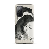 Puppies - Kōno Bairei Meiji Era Samsung Case, Galaxy S20 Fe / Matte, White Phone Case Black Illustrated Cat Design