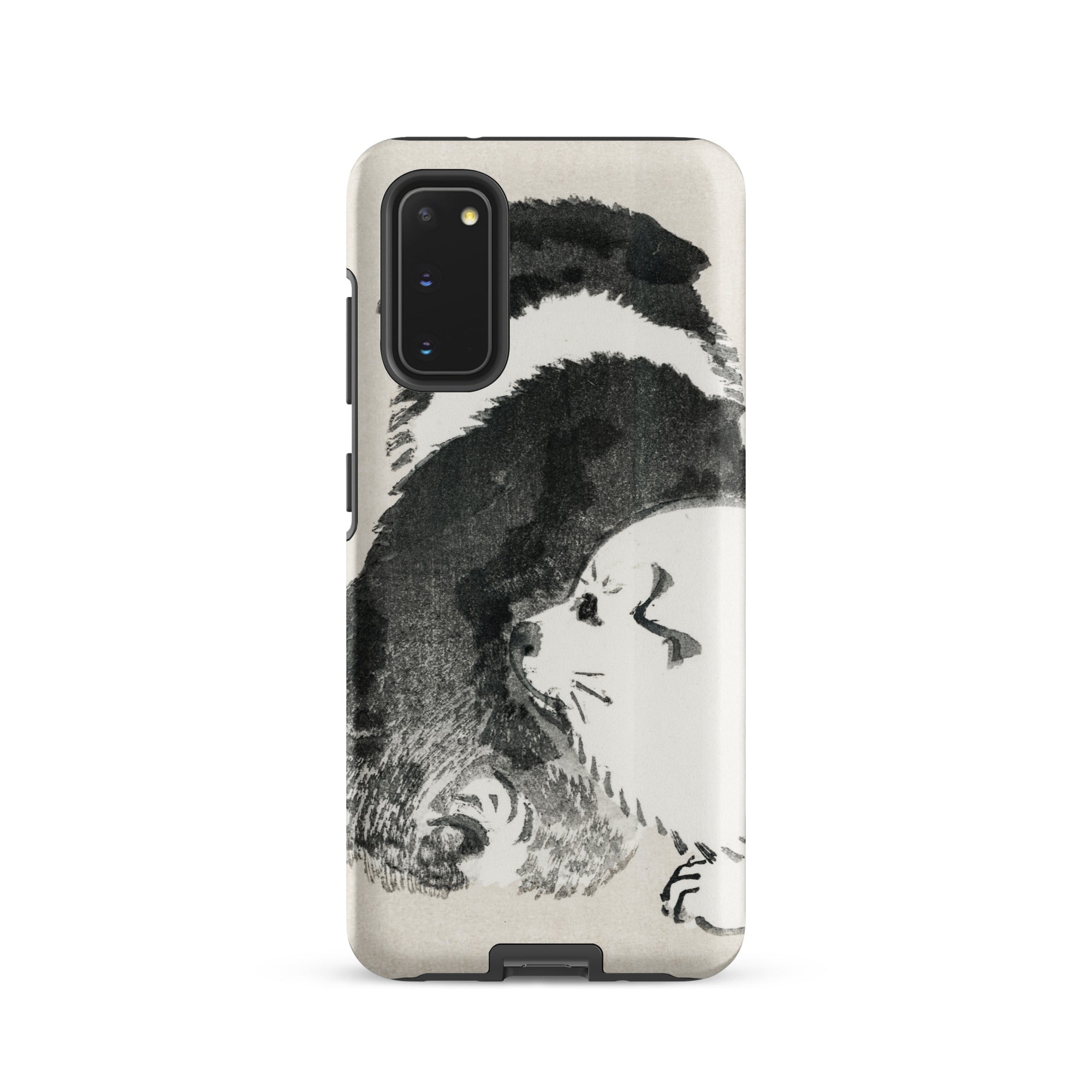 Puppies Kōno Bairei Meiji Era Samsung Case, Galaxy S20 / Matte, White Smartphone Case Black Skunk Design