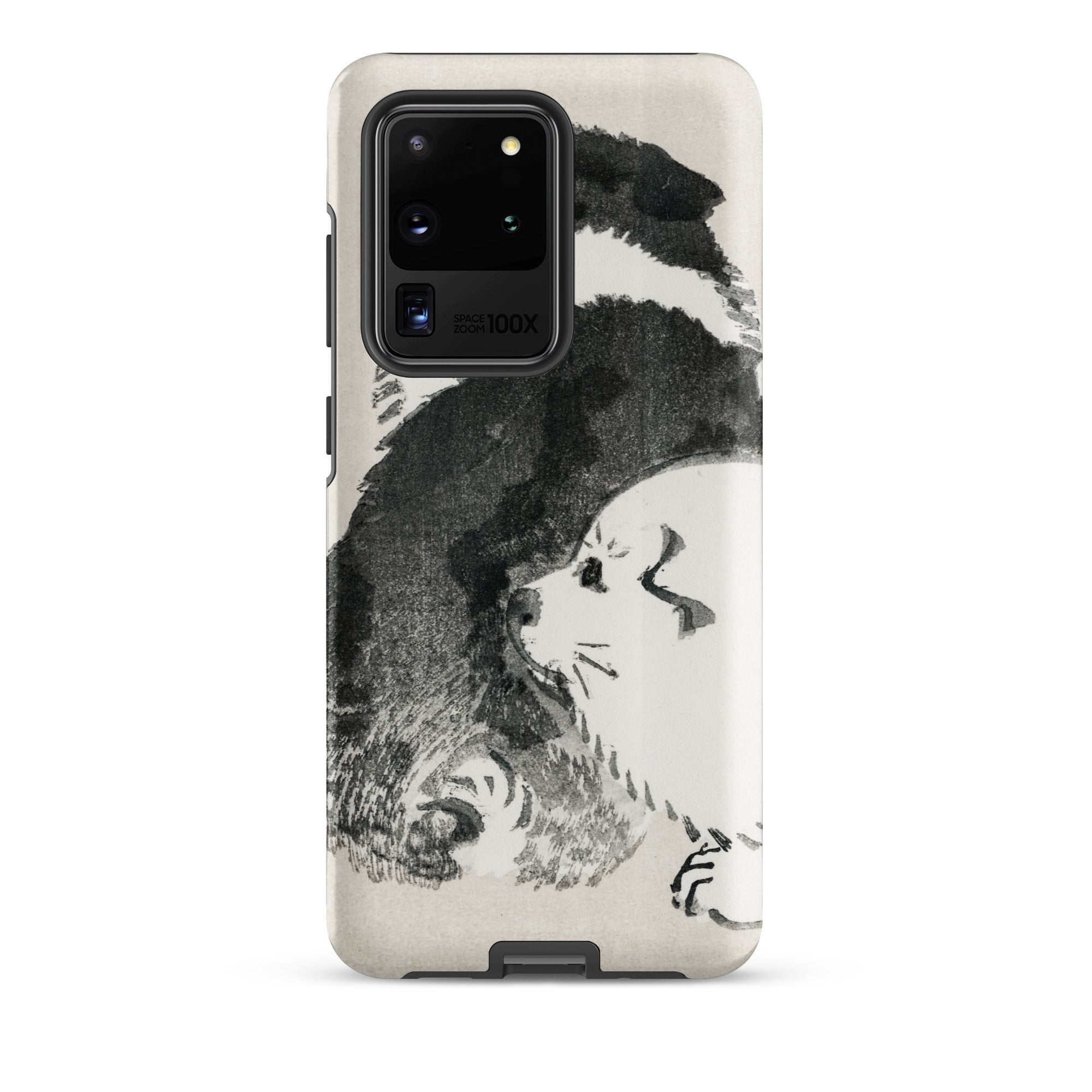 Puppies Kōno Bairei Meiji Era Samsung Case, Galaxy S20 Ultra / Matte, White Smartphone Case Black Illustration Dog Puppy