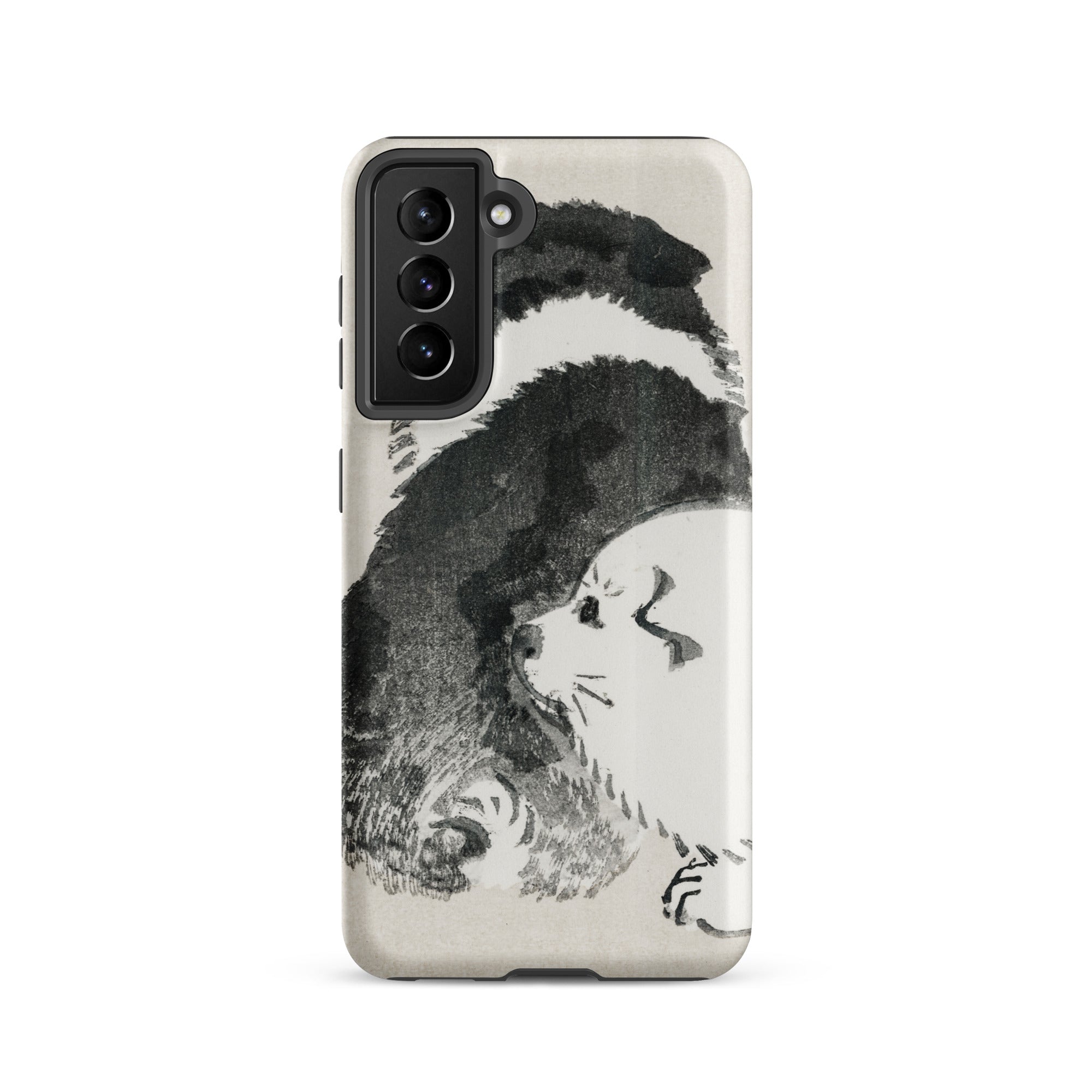 Puppies Kōno Bairei Meiji Era Samsung Case, Galaxy S21 / Matte, Phone Case Black White Dog Illustration