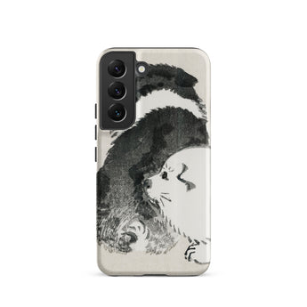 Puppies - Kōno Bairei Meiji Era Samsung Case, Galaxy S22 / Matte, White Phone Case Black Dog Seal Illustration