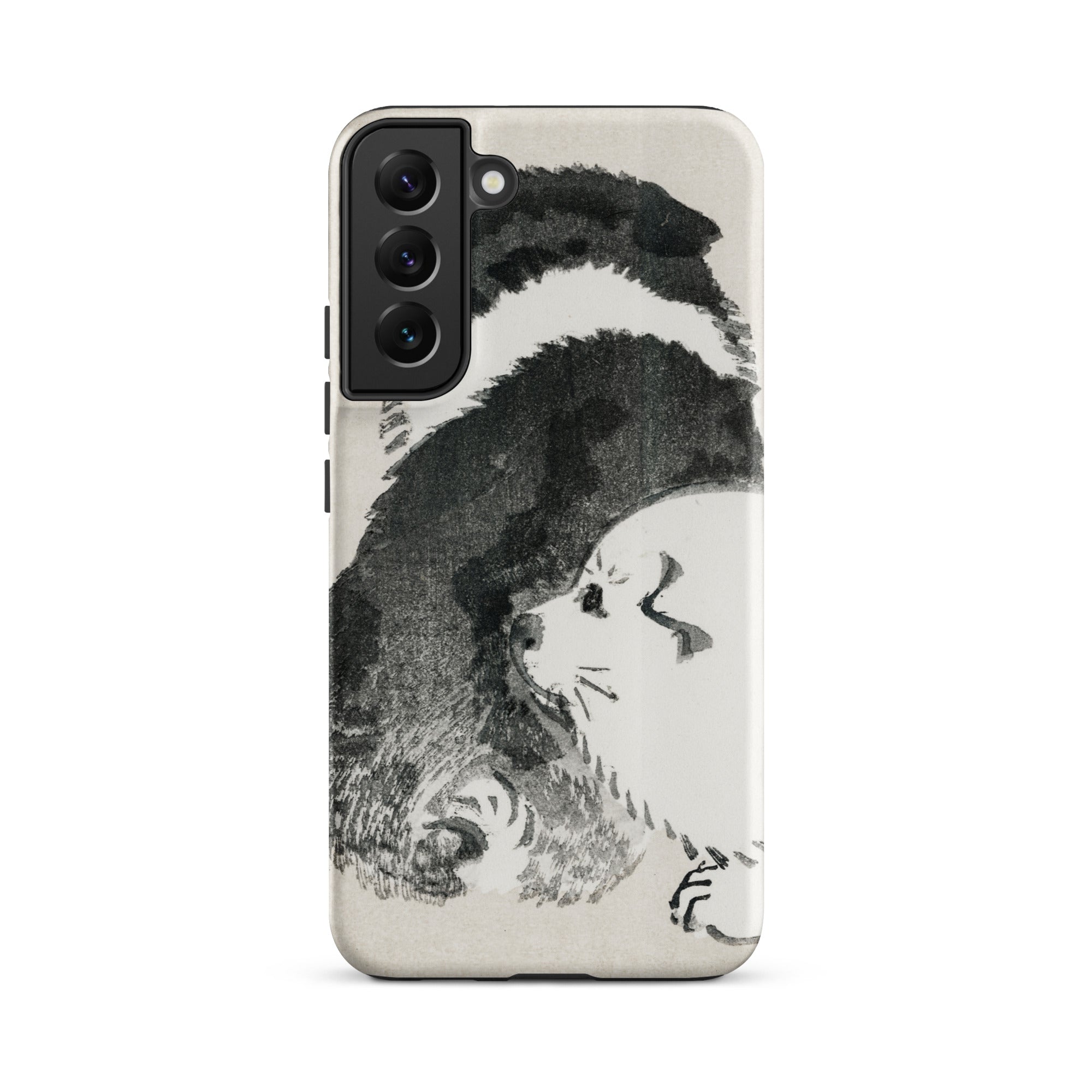 Puppies Kōno Bairei Meiji Era Samsung Case, Galaxy S22 Plus / Matte, Smartphone Case Black White Illustration Dog Cat