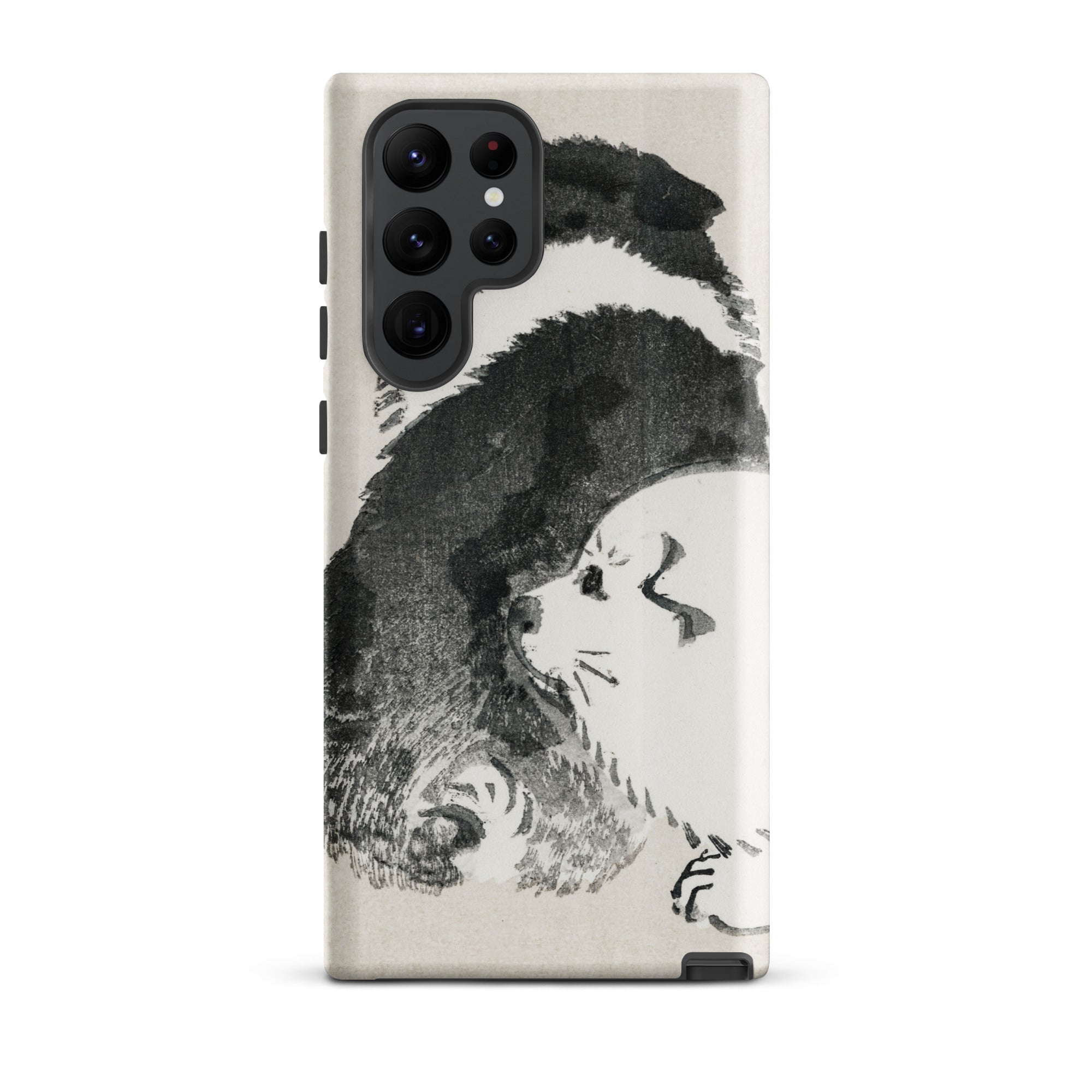 Puppies Kōno Bairei Meiji Era Samsung Case, Galaxy S22 Ultra / Matte, Smartphone Case Black White Illustration Dog