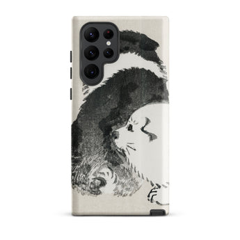 Puppies - Kōno Bairei Meiji Era Samsung Case, Galaxy S22 Ultra / Matte, Smartphone Case Black White Illustration Dog