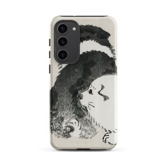 Puppies - Kōno Bairei Meiji Era Samsung Case, Galaxy S23 Plus / Matte, Phone Case Black White Dog Illustration
