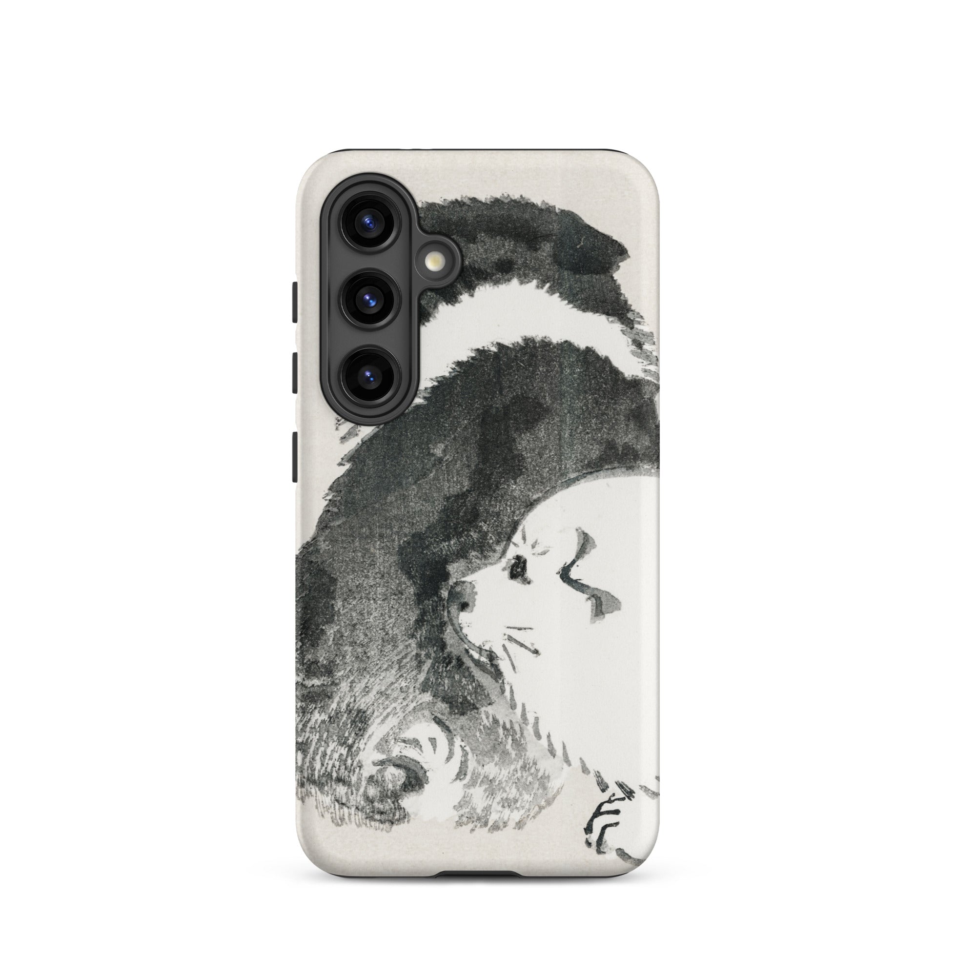 Puppies Kōno Bairei Meiji Era Samsung Case, Galaxy S24 / Matte, Phone Case Black White Dog Illustration