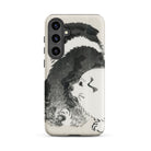 Puppies Kōno Bairei Meiji Era Samsung Case, Galaxy S24 Plus / Matte, Smartphone Case Black White Dog Illustration