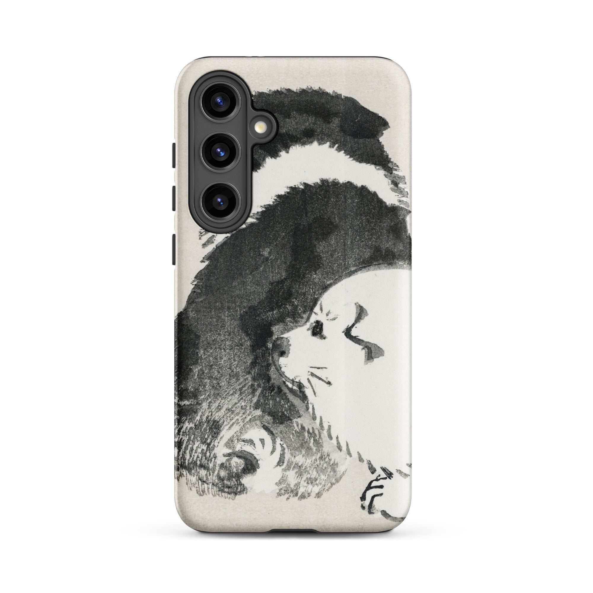 Puppies Kōno Bairei Meiji Era Samsung Case, Galaxy S24 Plus / Matte, Smartphone Case Black White Dog Illustration