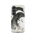 Puppies Kōno Bairei Meiji Era Samsung Case, Galaxy S25 / Matte, Smartphone Case Black White Dog Illustration