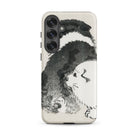 Puppies Kōno Bairei Meiji Era Samsung Case, Galaxy S25 Plus / Matte, Phone Case Black White Dog Design