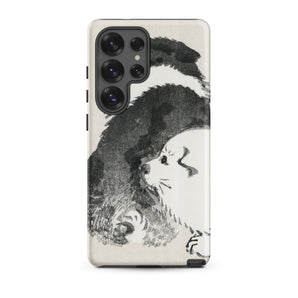 Puppies - Kōno Bairei Meiji Era Samsung Case, Galaxy S25 Ultra / Matte, Smartphone Case Black White Dog Illustration